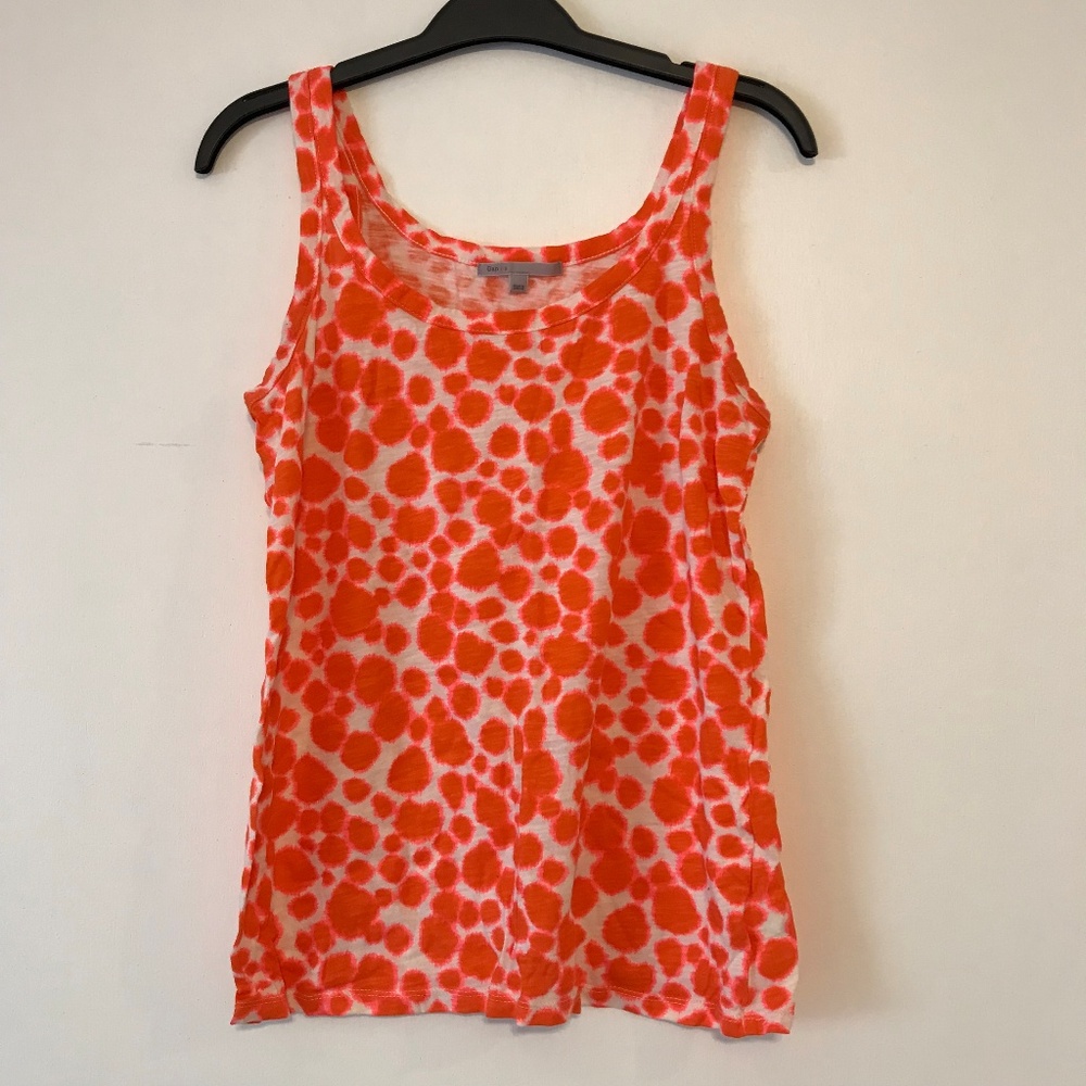 Gap Orange White Polka Dot Tie Dye Tank Top